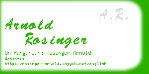 arnold rosinger business card